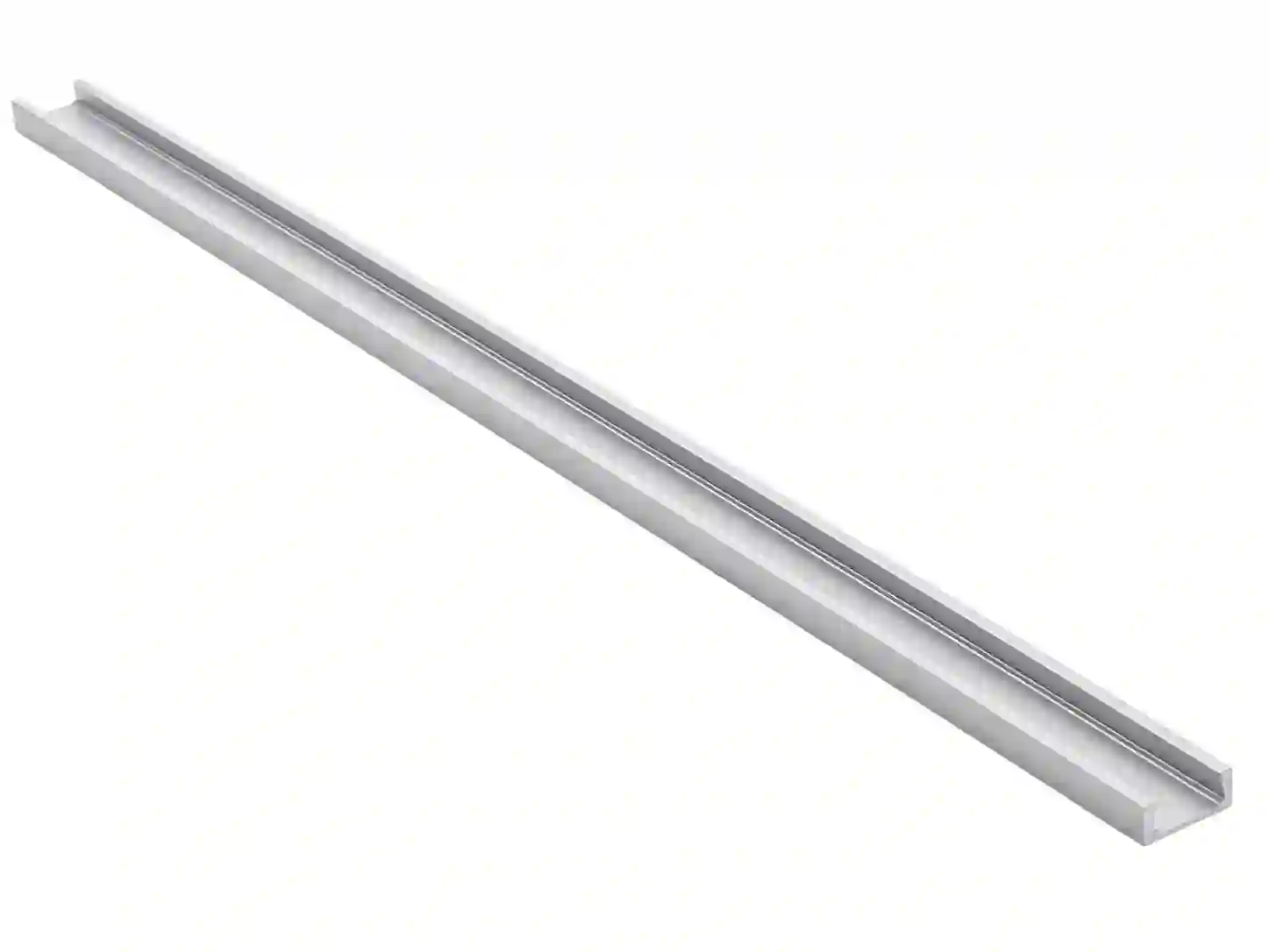 Nástěnný hliníkový LED profil MIKRO UP stříbrný 15,9x6mm kanál 11,2mm bez difuzoru pohled ze strany